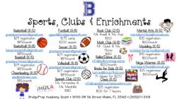Sports, Clubs and Enrichment Offerings